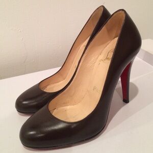 Christian Louboutin Brown Heels with Red Soles
